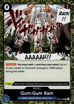Gum-Gum Rain (Reprint) OP02-068 FOIL Premium Booster -The Best- Vol. 2 NM - Image 1