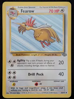 Fearow 36/64 Jungle Unlimited Non Holo Rare WOTC Pokemon Card - Image 1