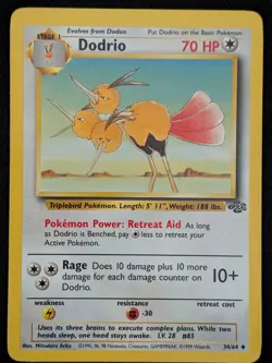 Dodrio 34/64 Jungle Unlimited Non Holo Rare WOTC Pokemon Card - Image 1