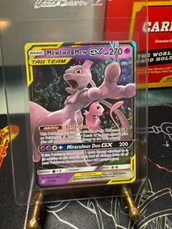 Pokemon TCG Mewtwo & Mew GX Full Art Holo Card 71/236 Unified Minds NM CLEAN - Image 1