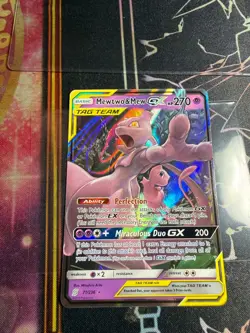 Pokemon TCG Mewtwo & Mew GX Full Art Holo Card 71/236 Unified Minds NM CLEAN - Image 2