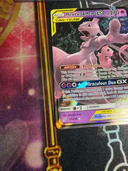 Pokemon TCG Mewtwo & Mew GX Full Art Holo Card 71/236 Unified Minds NM CLEAN - Image 4