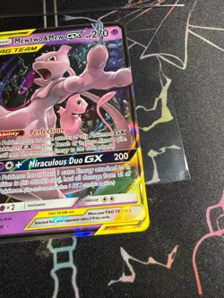Pokemon TCG Mewtwo & Mew GX Full Art Holo Card 71/236 Unified Minds NM CLEAN - Image 5