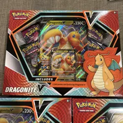 Pokemon TCG Dragonite v Collection Box Evolving Skies Pack 3x - Image 2