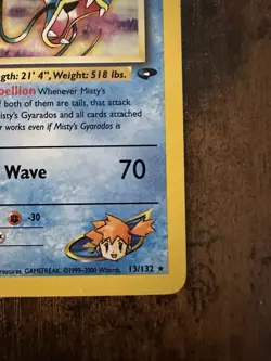 Pokemon TCG Misty's Gyarados 13/132 Gym Challenge Holo Rare 100 HP EN - Image 4