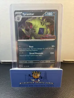 Pokemon TCG Tyranitar 135 S&V Paldea Evolved Stamped Cosmos Holo Promo Card NM+ - Image 1