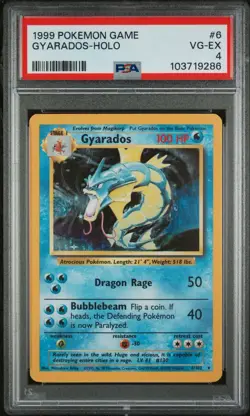 Pokemon Gyarados TCG Holo Rare Card Base Set 6/102 PSA 4 VG-EX - Image 1