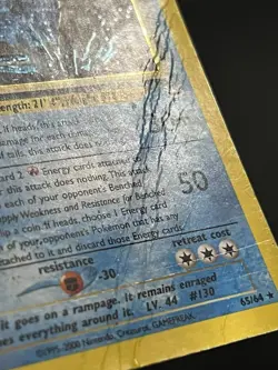 Pokemon TCG Shining Gyarados Holo Secret Rare 65/64 Neo Revelation DMG Damaged - Image 3