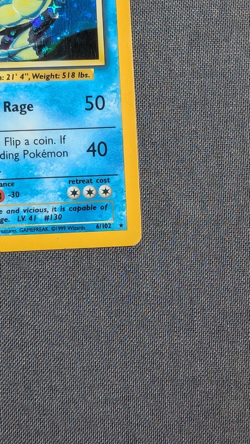 Pokemon Gyarados Holo Rare TCG Card 6/102 Base Set WOTC 1999 Vintage - Image 4
