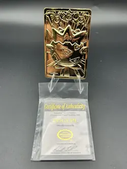 1999 Pokemon Togepi Burger King 23K Gold-Plated Trading Card w/ COA & Pokeball - Image 2