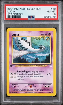 2001 POKEMON NEO REVELATION 1ST EDITION #20 LUGIA PSA 8 - Image 1