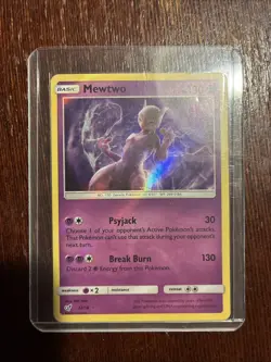 Pokemon Mewtwo Holo Rare TCG Card 12/18 Detective Pikachu - Image 2