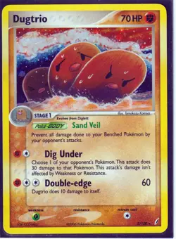 VINTAGE 2006 POKEMON DUGTRIO 5/100-EX CRYSTAL GUARDIANS -RARE -HOLO- NM - Image 1