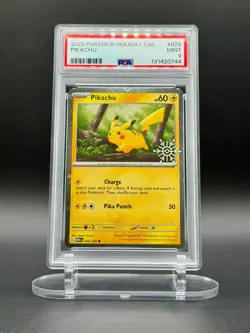 Pokemon Holiday Calendar Pikachu Galaxy Holo 25/165 PSA 9 - Image 1