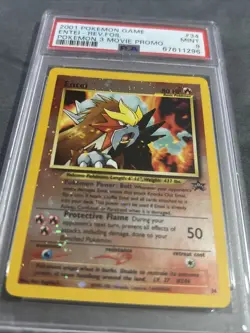 Entei 2001 Pokemon Game 3 Movie Black Star Promo #34 Reverse Holo Foil PSA 9 - Image 2