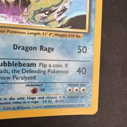Pokemon Gyarados Holo Card 6/102 Base Set Unlimited Rare Vintage - Image 3