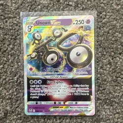 Pokemon TCG Unown Vstar Silver Tempest 066/195 Holo Ultra Rare - Image 1
