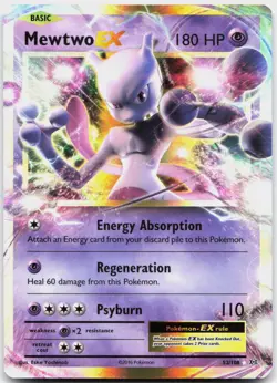 Mewtwo EX 52/108 Holo EX Rare Evolutions Pokemon Near Mint - Image 1