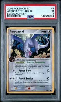 2006 POKEMON EX LEGEND MAKER #1 AERODACTYL-HOLO PSA 1 - Image 1