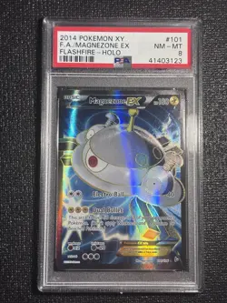 2014 Pokemon XY Flashfire Magnezone EX 101/106 Full Art Holo English PSA 8 - Image 1