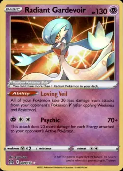 Radiant Gardevoir 069/196 Radiant Rare Lost Origin Pokemon Near Mint - Image 1