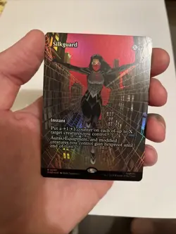 NM Borderless Foil Silkguard, MTG, Marvel's Spider-Man, Magic the Gathering, 37 - Image 1