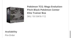 Pokemon TCG: Mega Evolution- Pitch Black Pokemon Center ETB PRE-ORDER CONFIRMED - Image 1