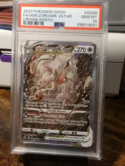 2023 Pokemon Hisuian Zoroark VSTAR Crown Zenith GG56/GG70 PSA 10 - Image 1