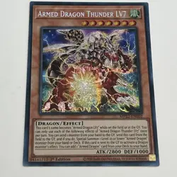 "Armed Dragon Thunder Lv7" 1st Edition MP22-EN002 (Secret Rare) - Image 1