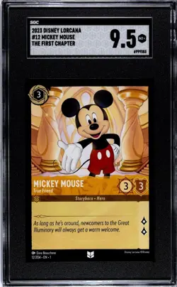 Disney Lorcana Mickey Mouse True Friend Uncommon 12/204 Non Foil SGC 9.5 - Image 1