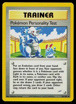 Pokemon Card Neo Destiny Pokemon Personality Test 102/105 Unlimited Uncommon - Image 1