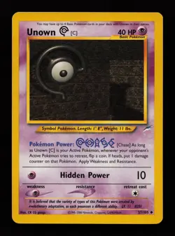Unown [C] 57/105 Unlimited Uncommon Neo Destiny Pokemon Cards - Image 1