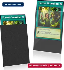 Black MTG Card Sleeves 200 Pack Matte Trading Card Sleeves Sturdy Card Protector - Image 1