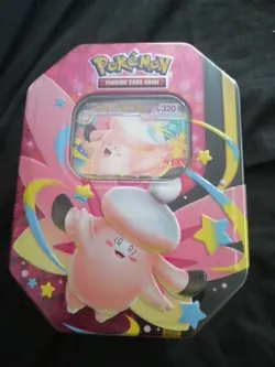 Pokemon TCG Mega Moonlit Tin Mega Clefable ex With 4 Booster Packs & Promo Card - Image 1