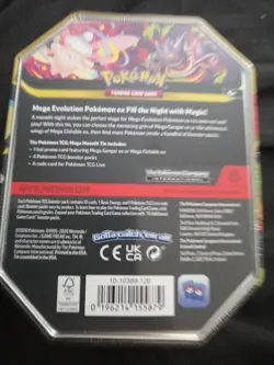 Pokemon TCG Mega Moonlit Tin Mega Clefable ex With 4 Booster Packs & Promo Card - Image 2