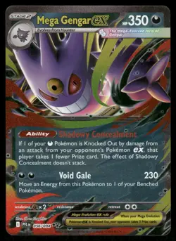 Pokemon Cards Mega Gengar ex 056/094 Holo Phantasmal Flames Double Rare NM - Image 1
