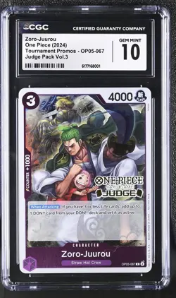 Zoro-Juurou OP05-067 Judge Tournament Promo One Piece Card English CGC 10 - Image 1
