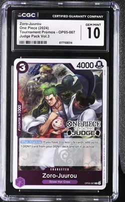 Zoro-Juurou OP05-067 Judge Tournament Promo One Piece Card English CGC 10 - Image 1