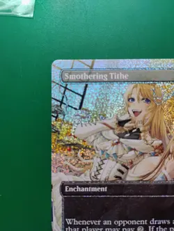 NM Smothering Tithe (Anime Borderless) (Confetti Foil) - Wilds of Eldraine - Image 2
