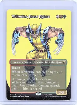 Wolverine, Fierce Fighter (Borderless) Foil R Marvel Super Heroes 378 NM - Image 1