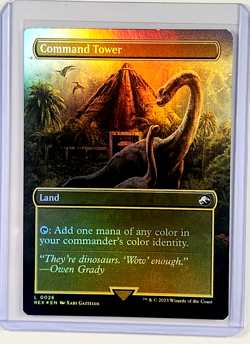 MTG Magic the Gathering REX Jurassic Park World Borderless Foil Command Tower LP - Image 2