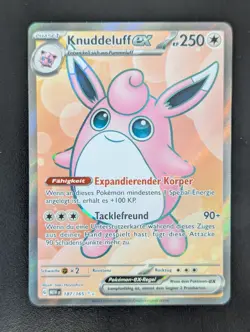 Pokemon Knuddeluff ex Full Art Deutsch 187/165 Karmesin & Purpur 151 NM - Image 1