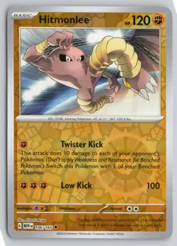 HITMONLEE 106/165 UNCOMMON 151 POKEMON REVERSE HOLO NM - Image 1