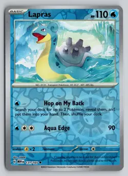 LAPRAS 131/165 UNCOMMON 151 POKEMON REVERSE HOLO NM - Image 1