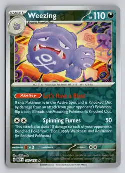 WEEZING 110/165 RARE 151 POKEMON REVERSE HOLO NM - Image 1