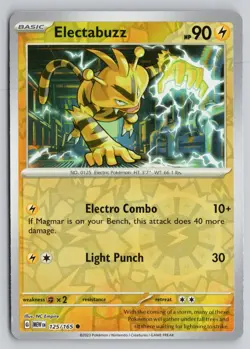 ELECTABUZZ 125/165 COMMON 151 POKEMON REVERSE HOLO NM - Image 1