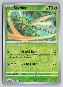 SCYTHER 123/165 UNCOMMON 151 POKEMON REVERSE HOLO NM - Image 1