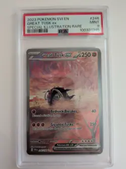 PSA 9 Great Tusk ex 246/198 SV01 Scarlet & Violet SIR Holo English 2023 - Image 1