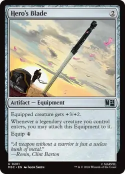 ~ Hero's Blade (Surge Foil) ~ NM Foil ~ Commander: Marvel Super Heroes ~ MTG ~ - Image 1