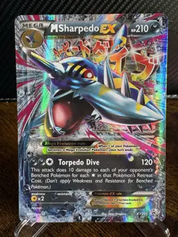 Pokemon TCG M Sharpedo EX XY200 XY Mega EX Promo Holo 210 HP Pokemon Card - Image 1